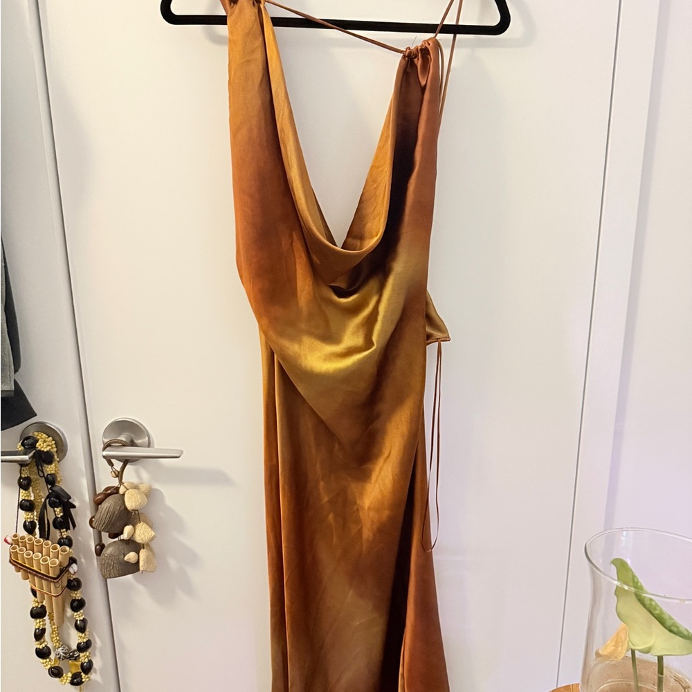 Zara orange open back dress